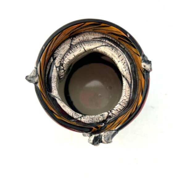 Kerri Buxton Brad Taylor Abstract Studio Pottery Face Vase Signed Dated 5" High - Picture 5 of 7